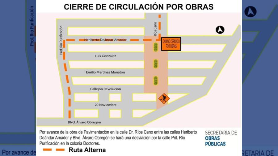 Aviso de Cierre a la Circulación en Colonia Los Doctores