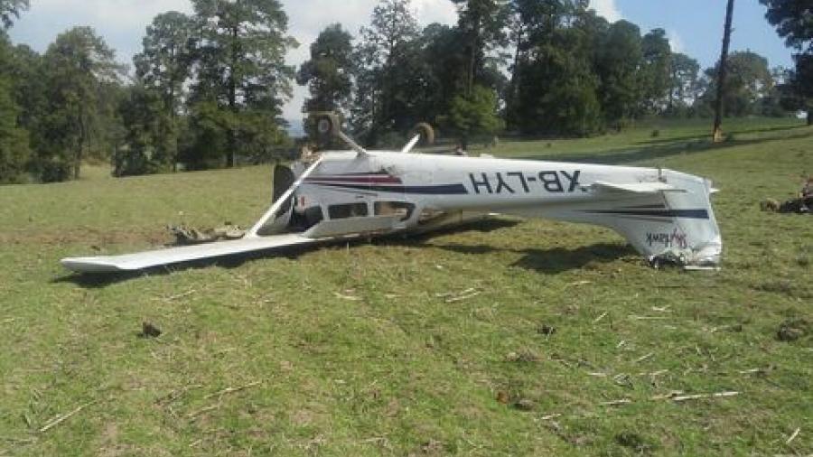 Cae avioneta en Villa de Allende