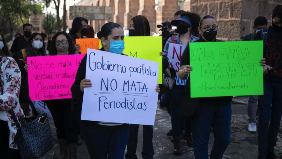 Periodistas protestan en Michoacán; exigen justicia y seguridad para el gremio