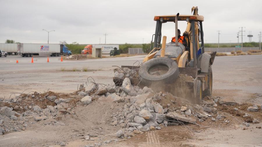 Realiza Gobierno de Nuevo Laredo trabajos de rehabilitación de la garita del KM 26
