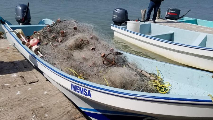 Decomisan inspectores de CONAPESCA y Secretaría de Pesca Tamaulipas instrumentos de pesca ilegal