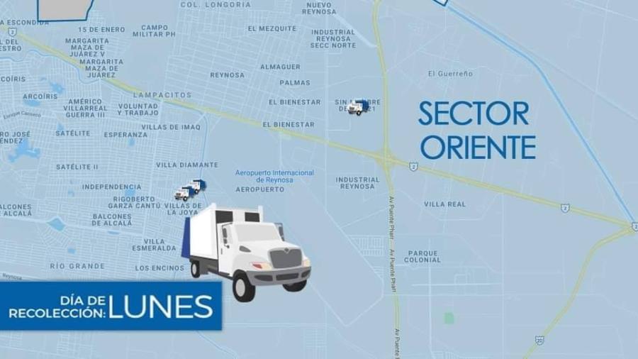Lunes de recolección de basura para el Sector Oriente