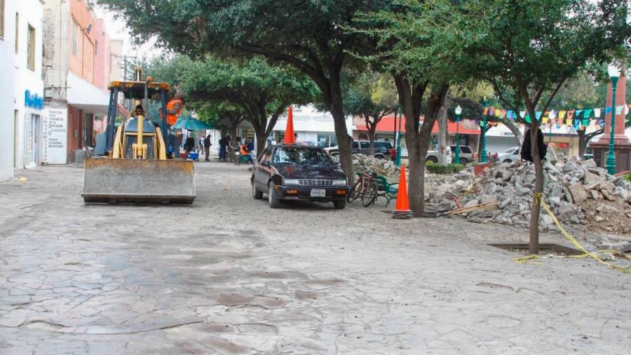 Aceleran trabajos de modernización en Centro Histórico de Nvo. Laredo