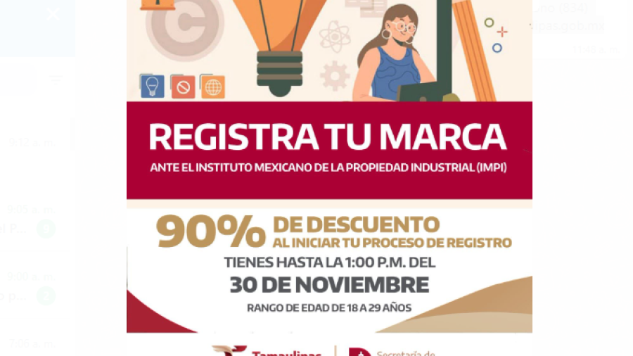 Amplían plazo para participar en la campaña “Registra tu Marca” ante el Instituto Mexicano de la Propiedad Industrial