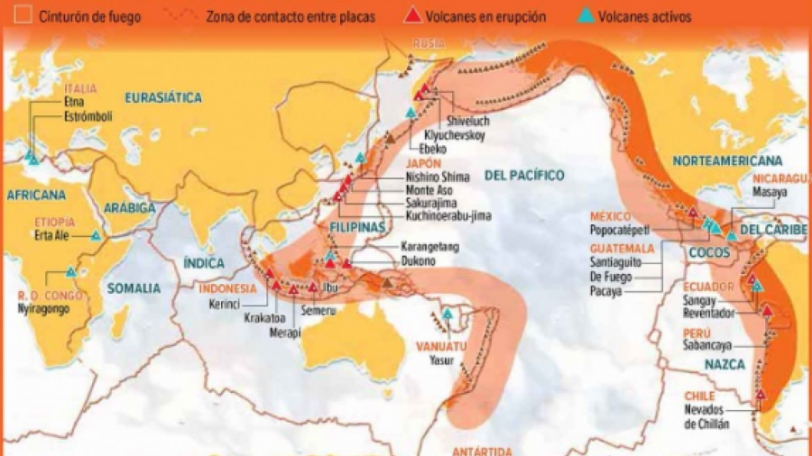 25 volcanes del Cinturón de Fuego, ¡despiertan!