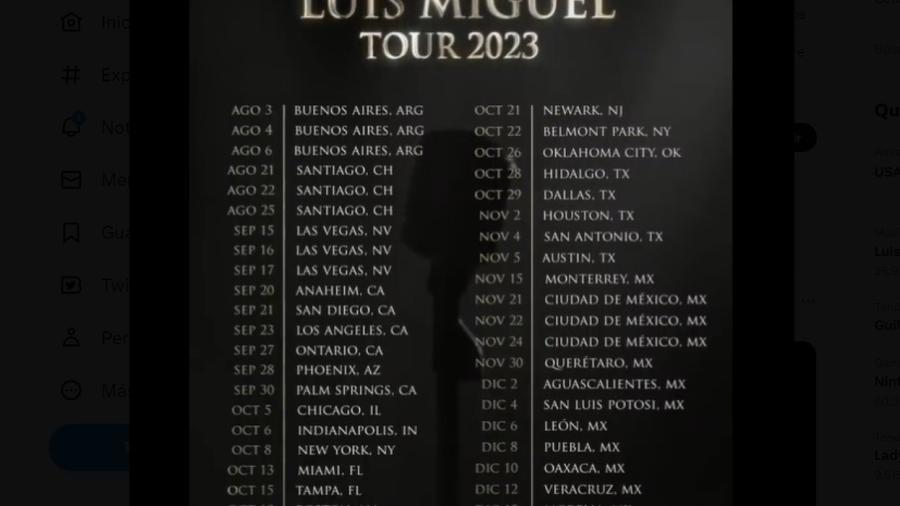 Luis Miguel regresa a los escenarios, anuncia fechas de Tour 2023