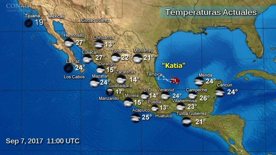 Continuarán las lluvias en el país por 'Katia'