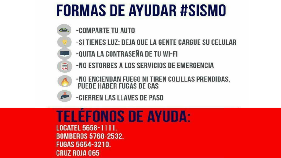 Nuevas tecnologías crean llamados de apoyo por sismo