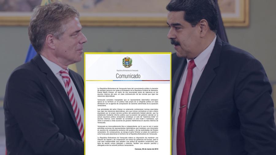 Venezuela expulsa a embajador de Alemania