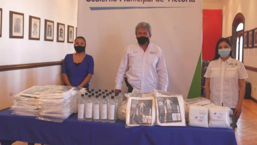 Protege Gobierno de Victoria a sus trabajadores con material sanitario