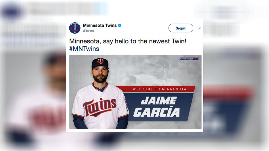 Jaime García ya es jugador de Minnesota   