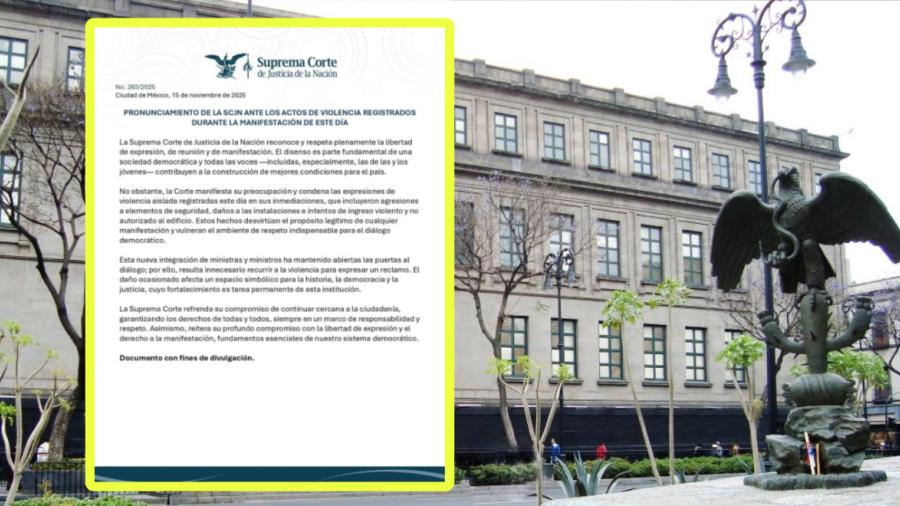 SCJN condena los hechos violentos en la marcha de la ‘Generación Z’ en la CDMX