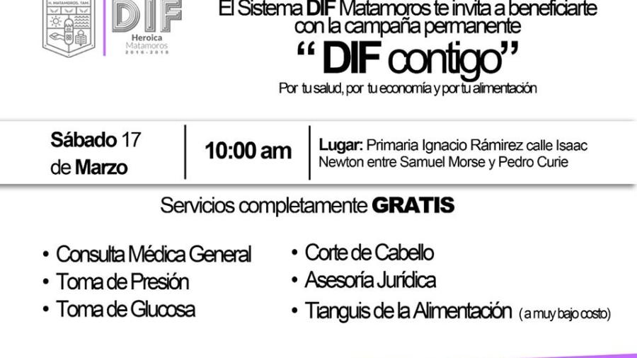 Invita DIF Matamoros a campaña "DIF Contigo"